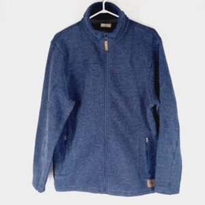 Field & Stream sweater men’s size Large blue, full zip, thick gorpcore cabincore